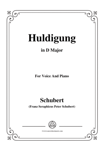 Schubert-Huldigung,in D Major,for Voice&Piano image number null