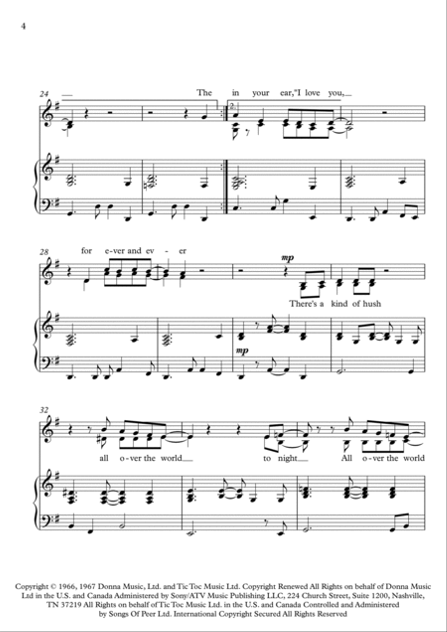 There's A Kind Of Hush (all Over The World) SSA scores gallery preview page 4
