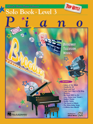 Book cover for Alfred's Basic Piano Library Top Hits! Solo Book, Book 3