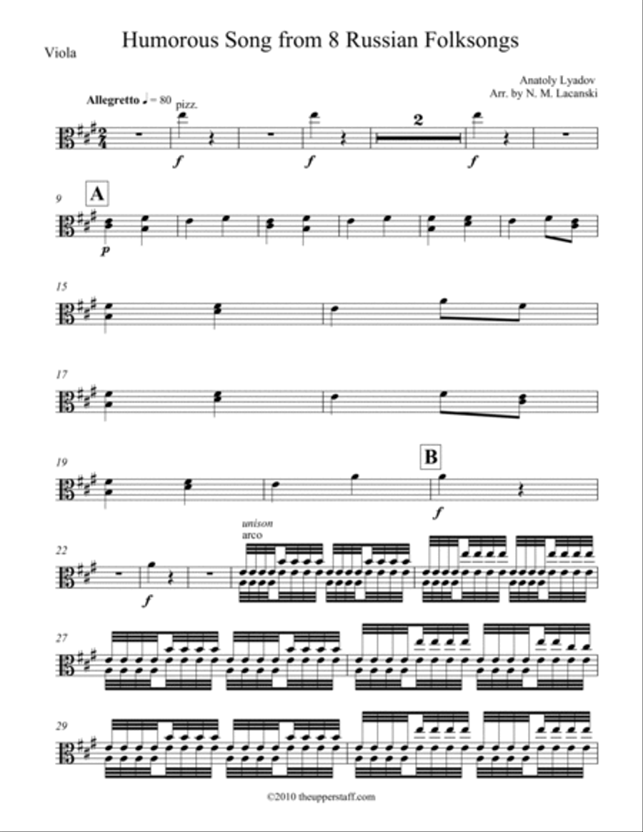 8 Russian Folksongs Humorous Song String Orchestra scores gallery preview page 3