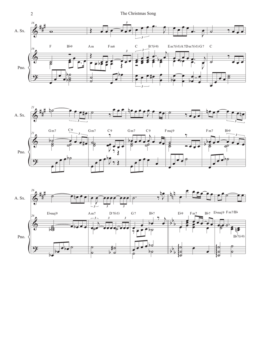 The Christmas Song (chestnuts Roasting On An Open Fire) Alto Saxophone scores gallery preview page 2