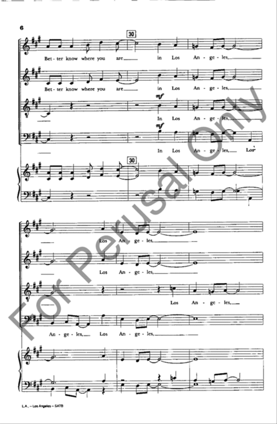 L.A., Los Angeles 4-Part scores gallery preview page 6