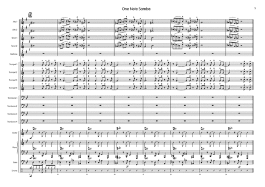 One Note Samba Big Band scores gallery preview page 4