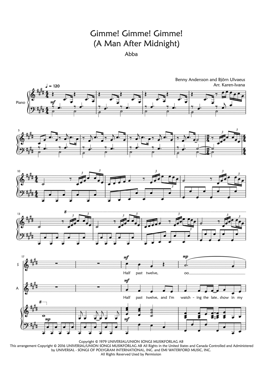 Gimme! Gimme! Gimme! (A Man After Midnight) SA scores gallery preview page 1