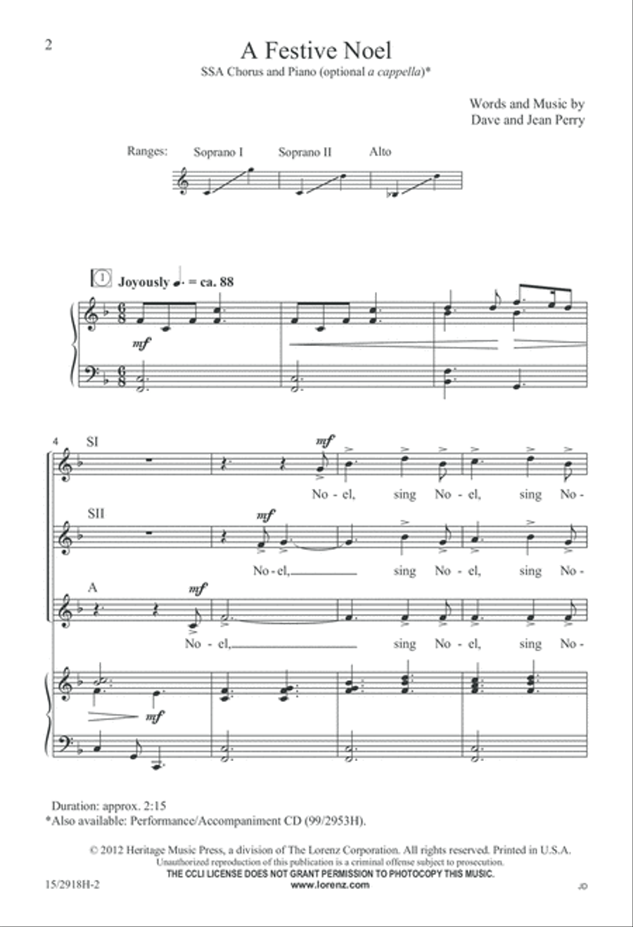 A Festive Noel SSA scores gallery preview page 2