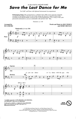 Save The Last Dance For Me (arr. Ed Lojeski)