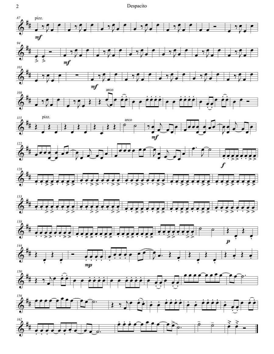 Despacito String Quartet scores gallery preview page 5
