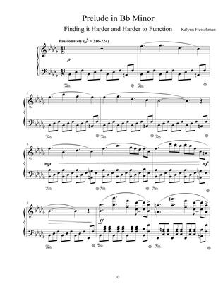 Prelude in Bb Minor: Finding it Harder and Harder to Function