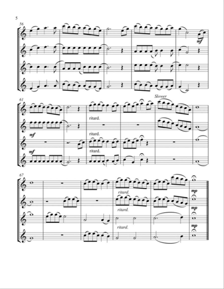 Colors Of The Wind Clarinet Quartet scores gallery preview page 6