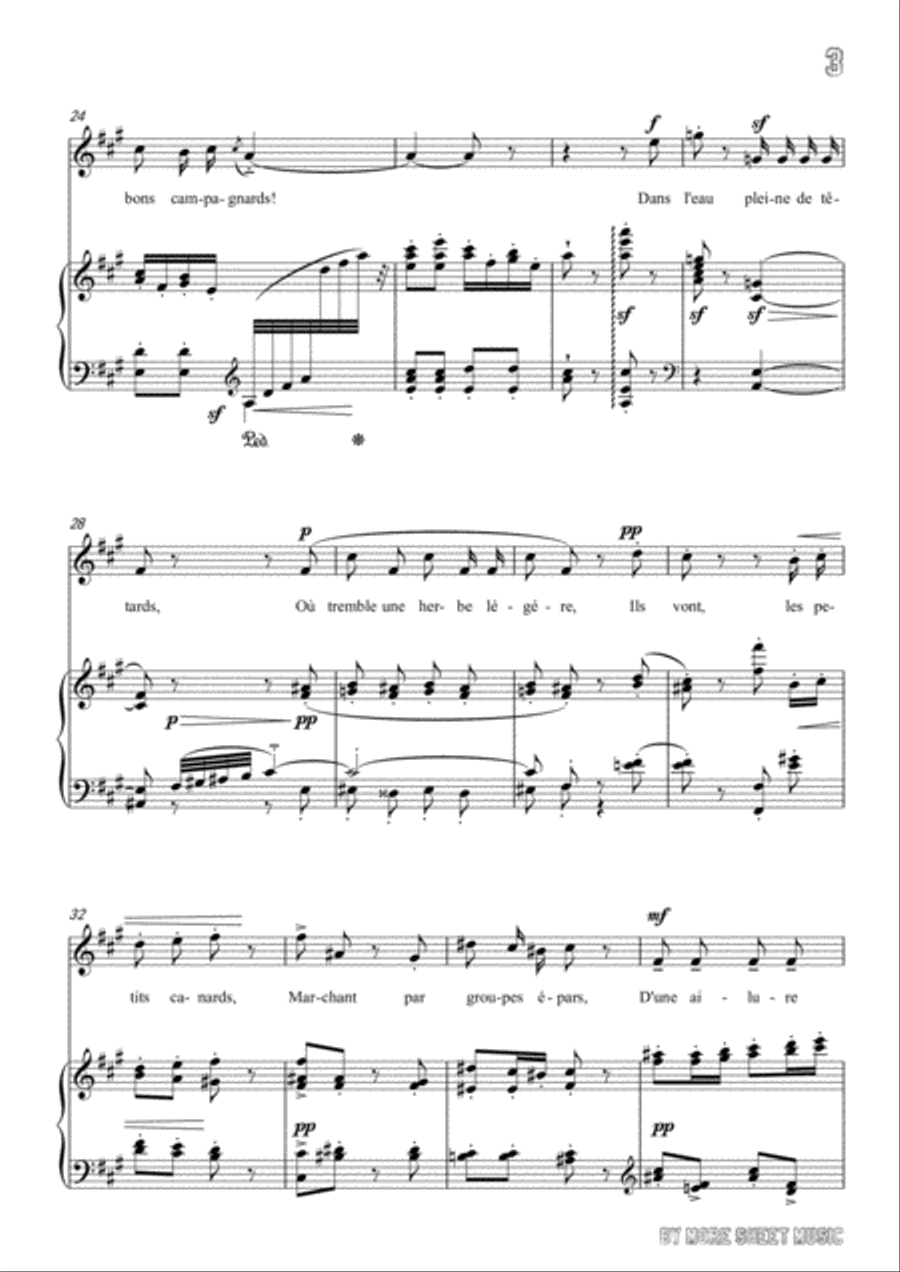 Chabrier-Villanelle des petits canards in A Major,for voice and piano Voice Solo scores gallery preview page 5