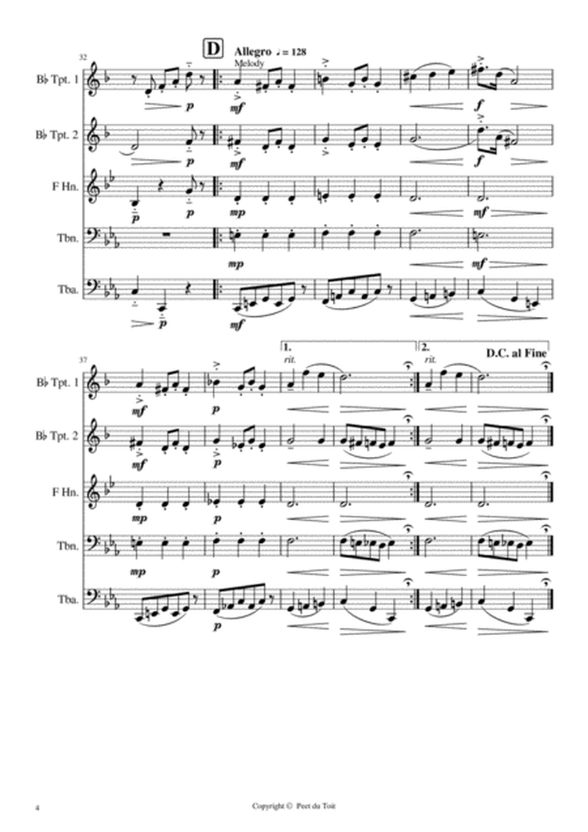 Slavonic Dance no. 2, Op.72 - A Dvorak (Brass Quintet, trombone solo) image number null