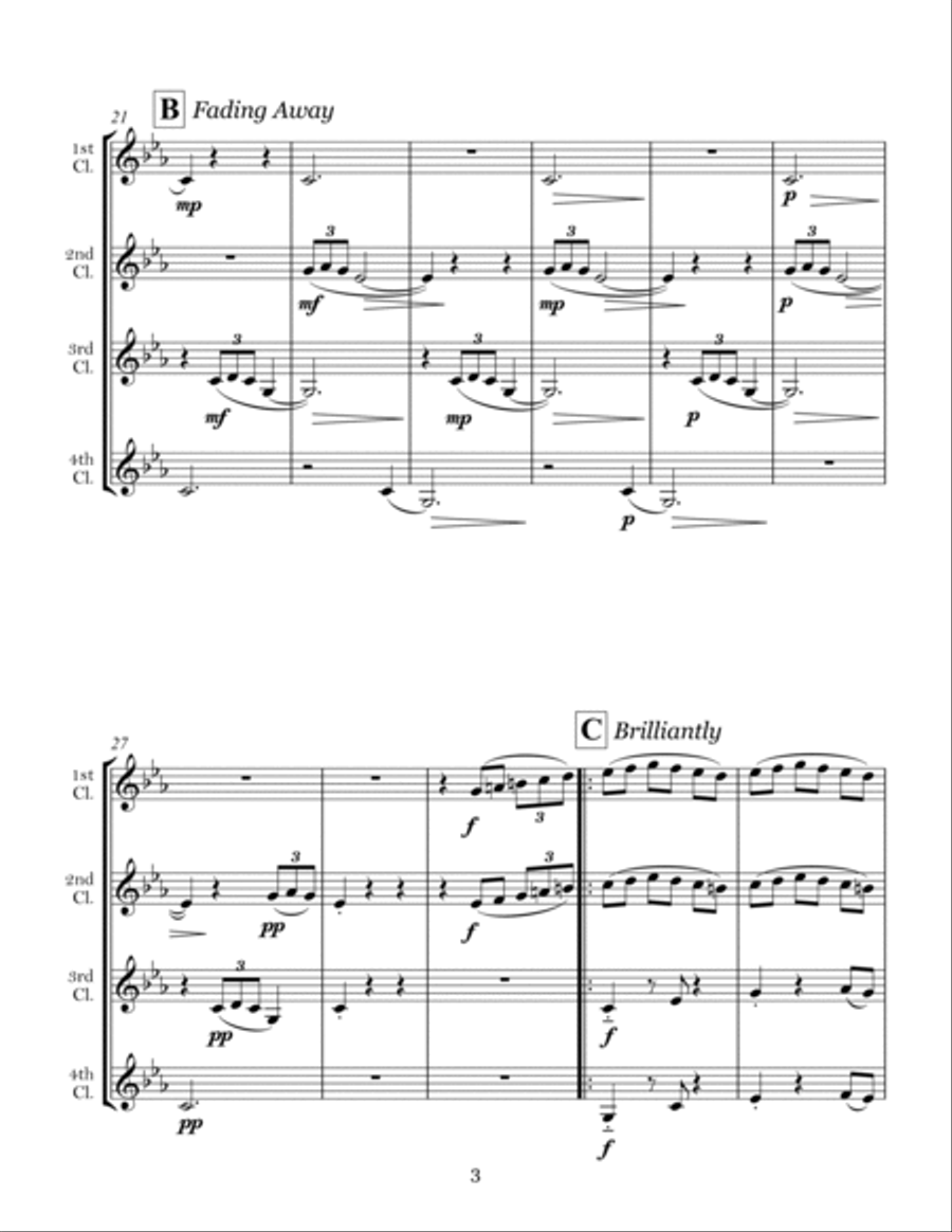 Dancing Devil (clarinet quartet) Clarinet Quartet scores gallery preview page 3