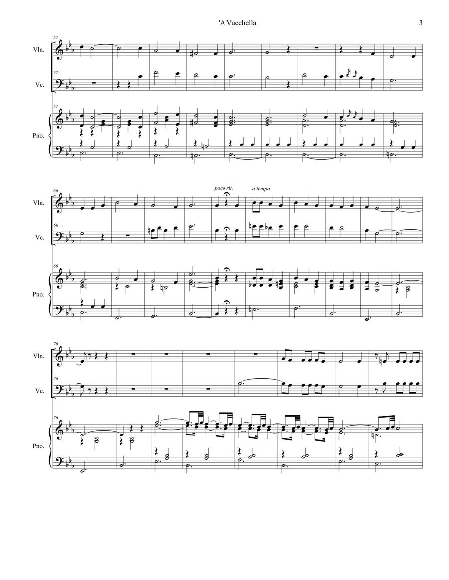 A Vucchella (Duet for Violin and Cello) Piano Trio scores gallery preview page 4