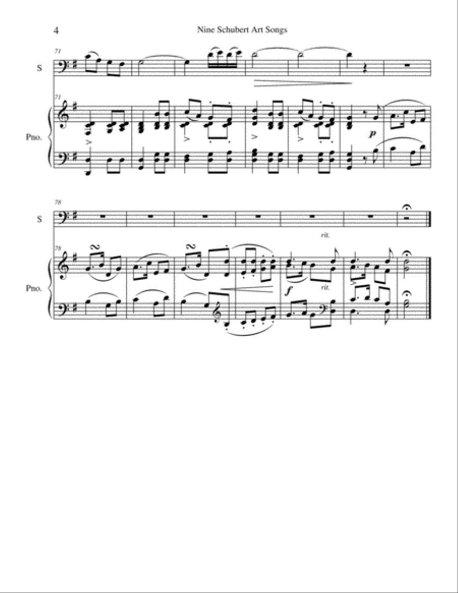 Nine Schubert Art Songs Voice Solo scores gallery preview page 4