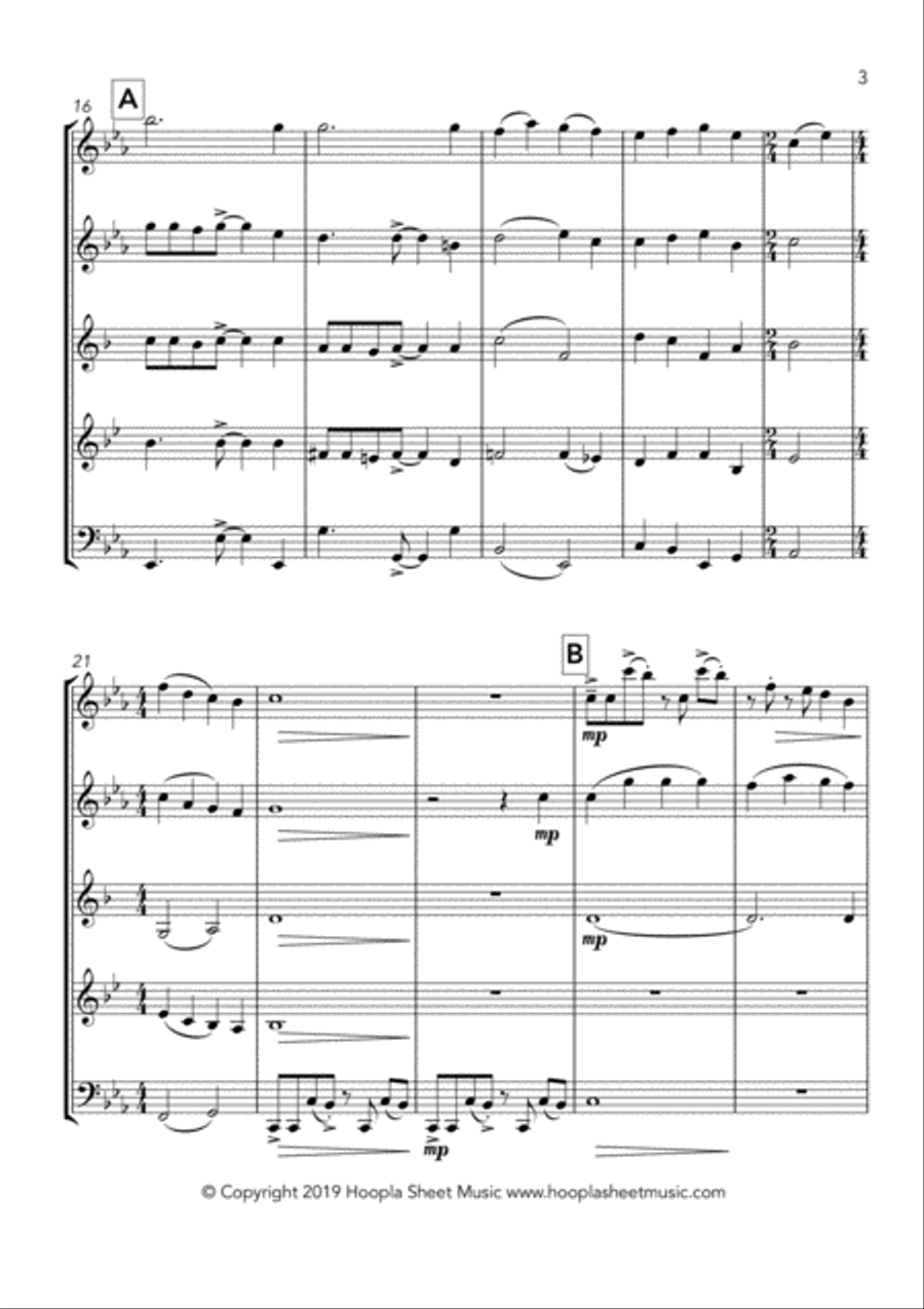 Emmanuel Rock (O Come, O Come Emmanuel) Woodwind Quintet scores gallery preview page 3