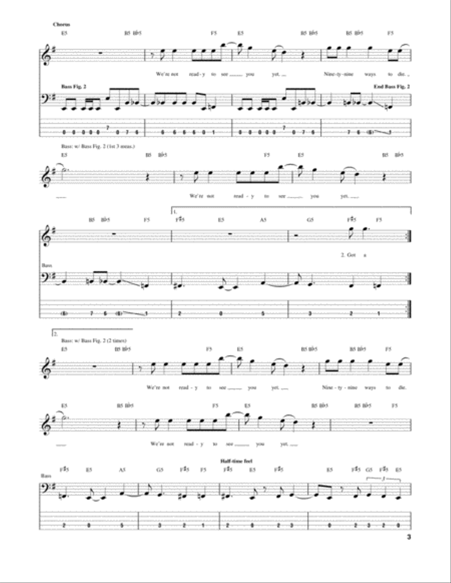 99 Ways To Die Guitar Tablature scores gallery preview page 3
