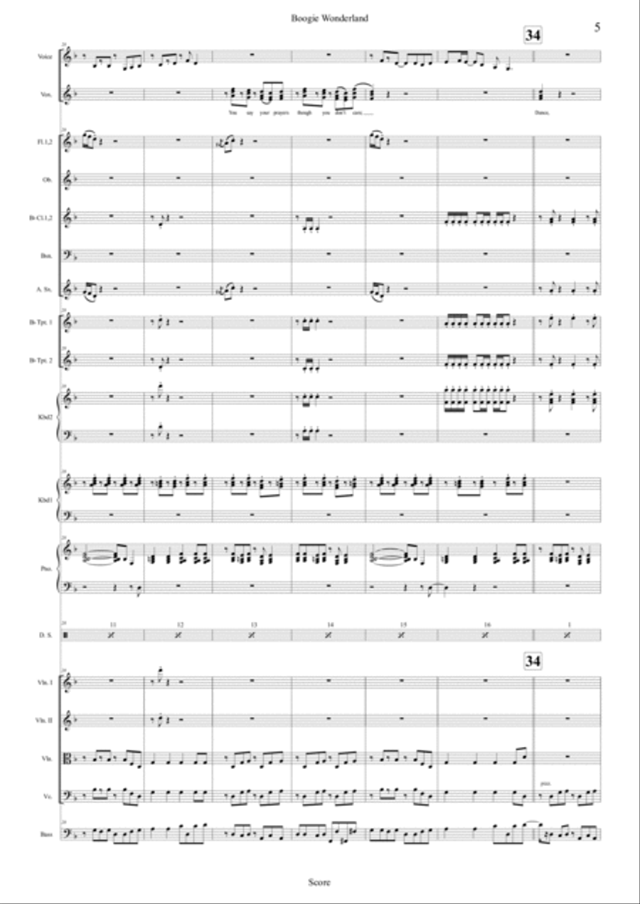 Boogie Wonderland Full Orchestra scores gallery preview page 5