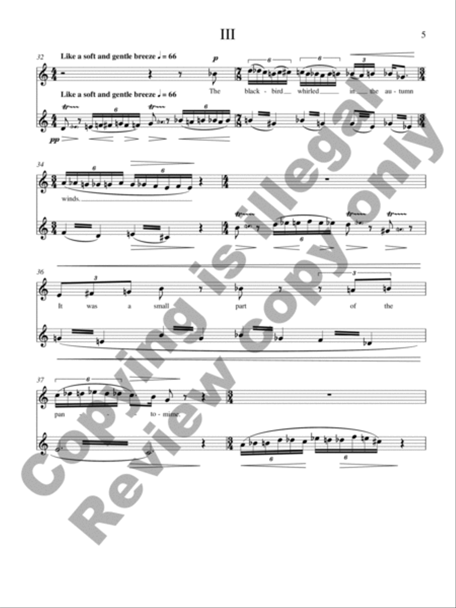 Thirteen Ways of Looking at a Blackbird Alto Saxophone scores gallery preview page 6