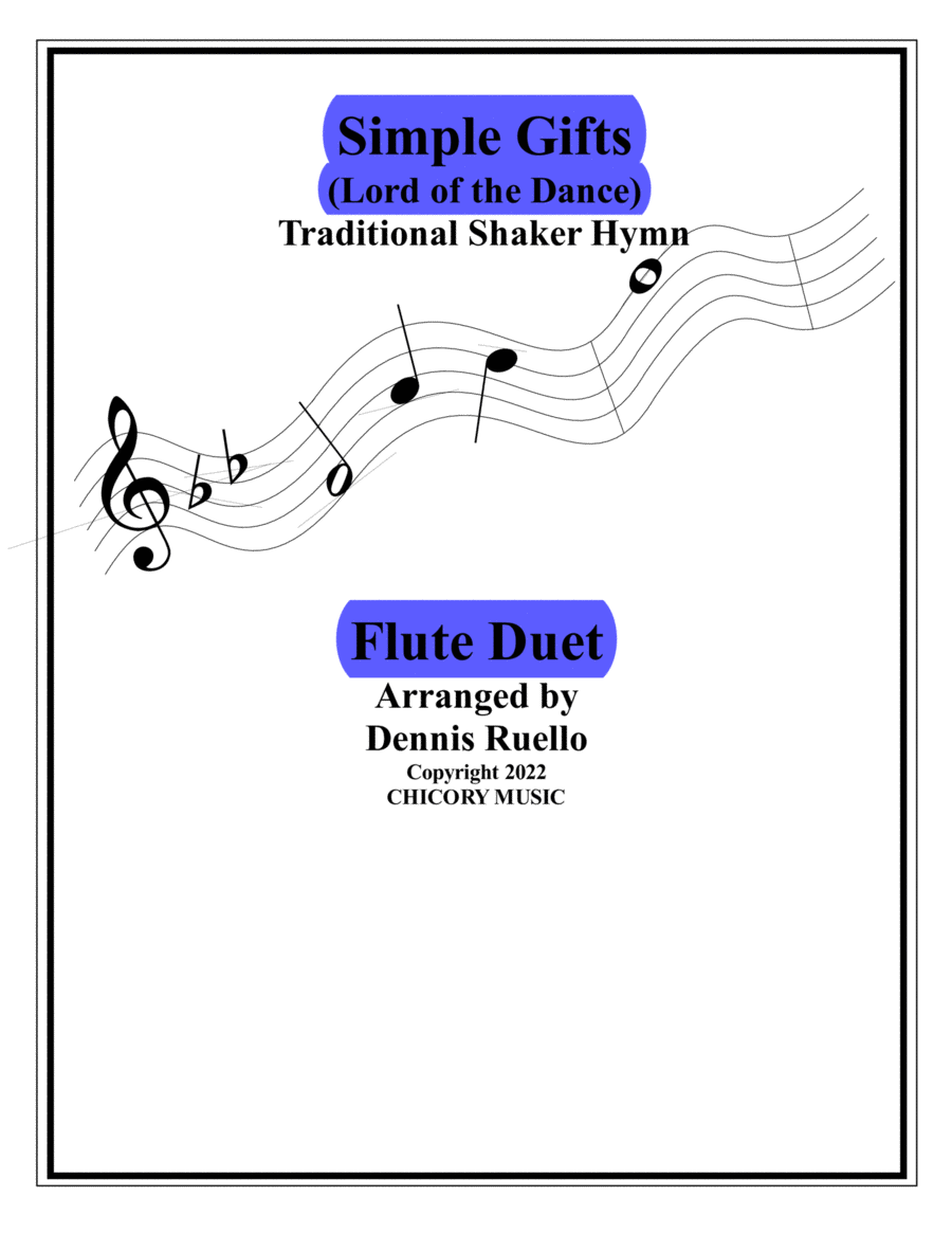 Simple Gifts (Lord of the Dance) - Flute Duet - Intermediate Level image number null