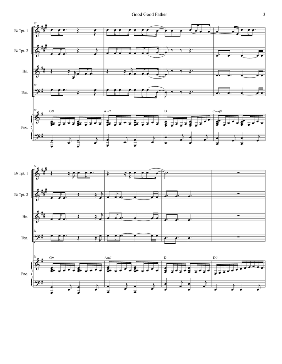 Good Good Father Brass Ensemble scores gallery preview page 3