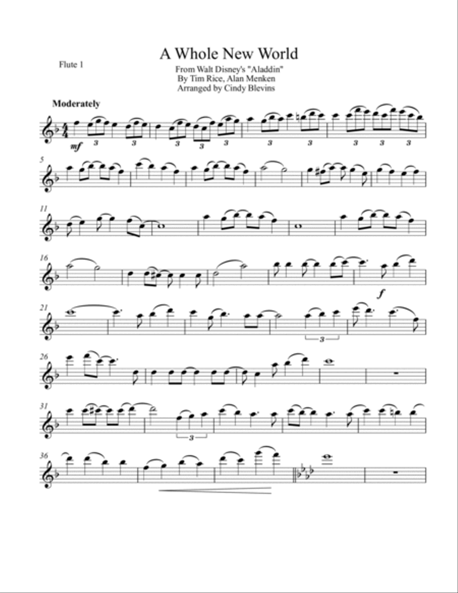 A Whole New World Flute Trio scores gallery preview page 6