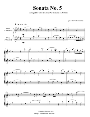 Loeillet: Sonata No. 5 for Oboe d’Amore Duo