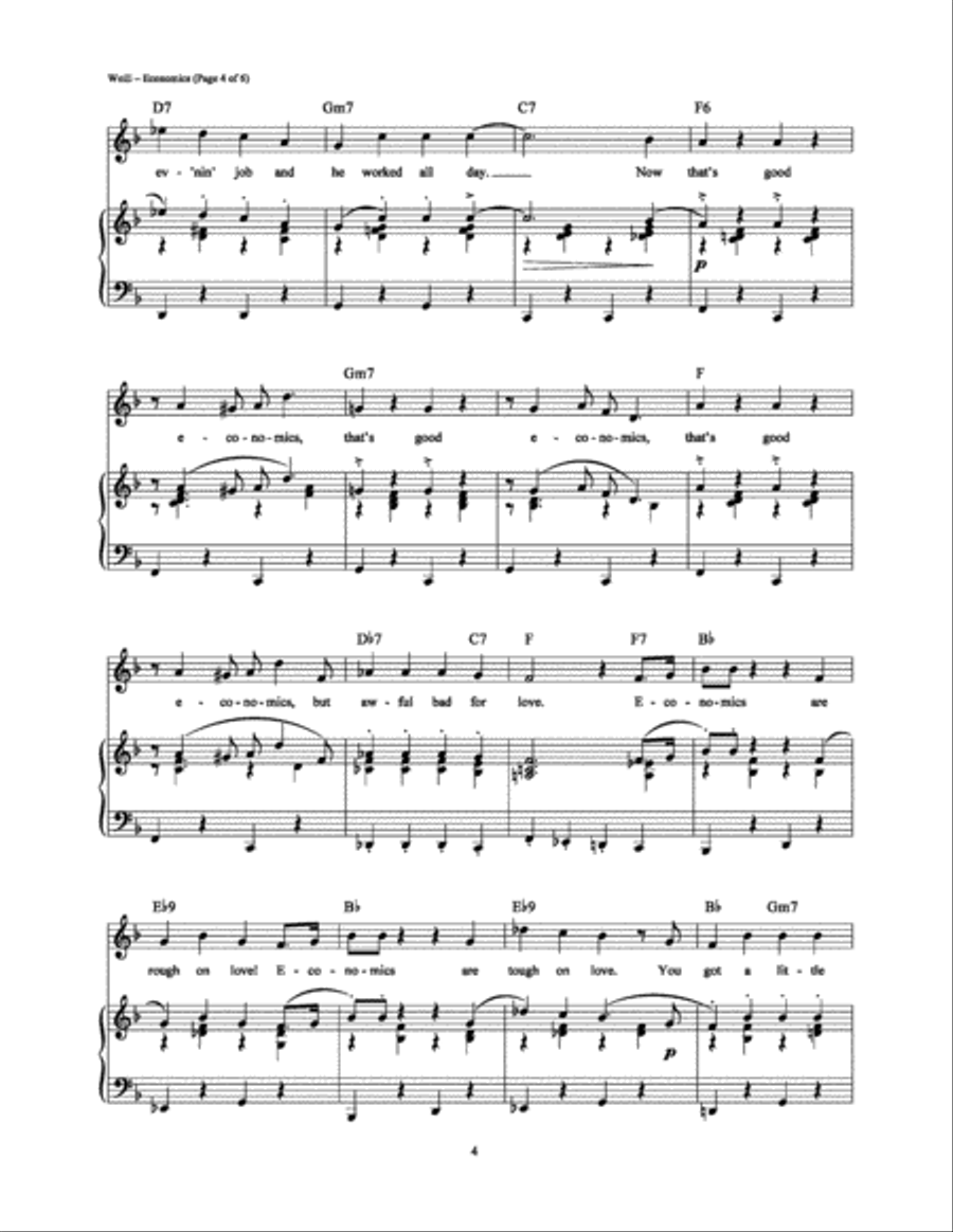 Economics Piano, Vocal, Guitar scores gallery preview page 4
