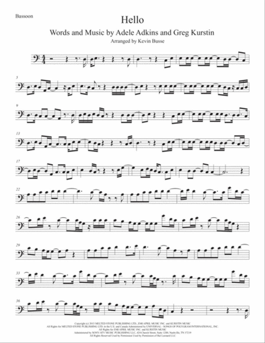 Hello Bassoon Solo scores gallery preview page 1
