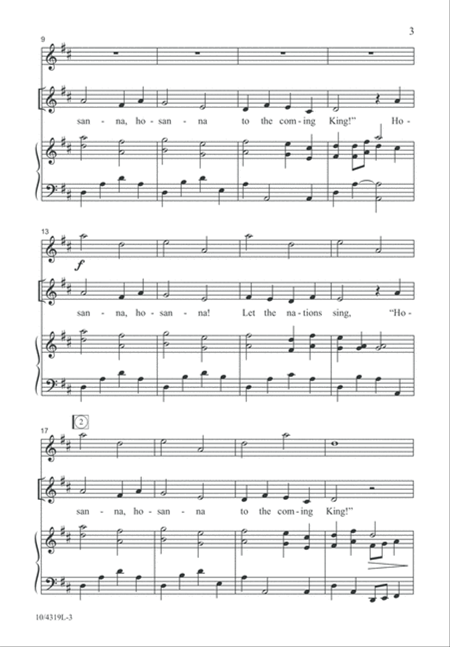 Hosanna! Unison Choir scores gallery preview page 3