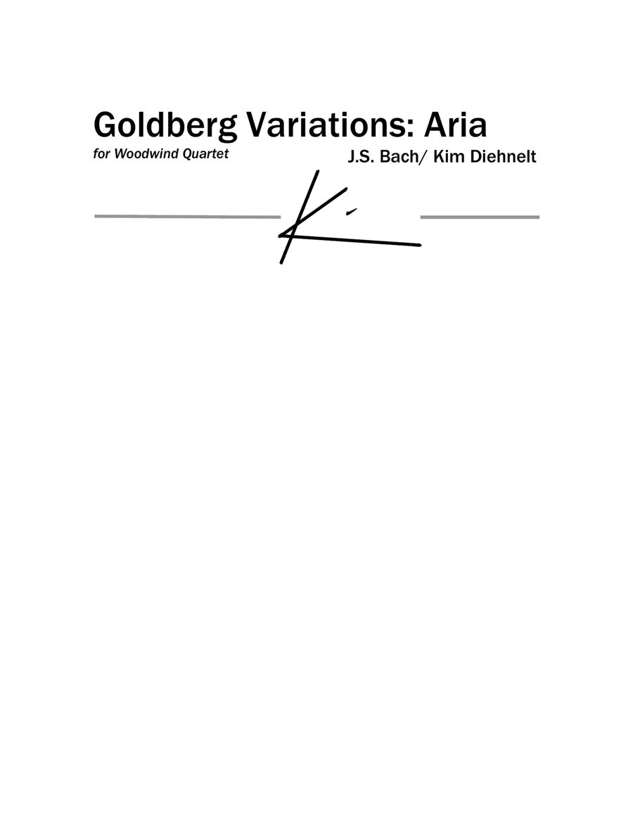 Book cover for Bach: Goldberg Variations "Aria" for Woodwind Quartet