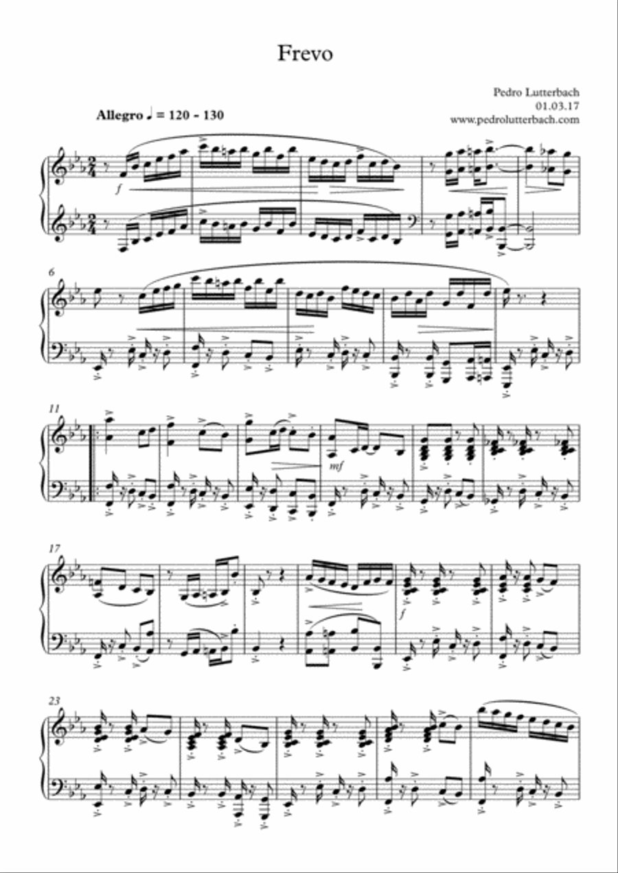 Frevo Piano Solo scores gallery preview page 1