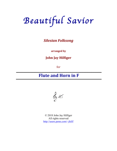 Beautiful Savior for Flute and Horn in F image number null