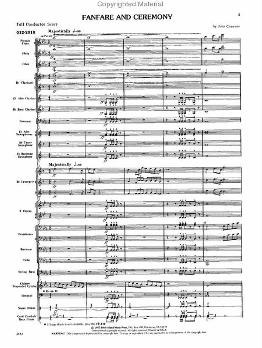 Fanfare and Ceremony Fanfare and Ceremony Concert Band scores gallery preview page 2