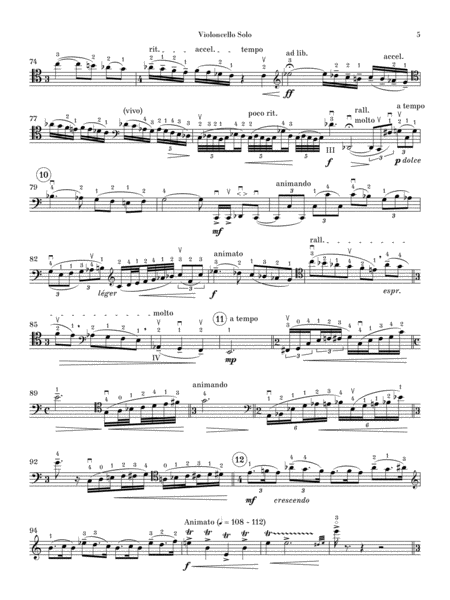 Bloch - Schelomo for Cello and Orchestra Urtext (Cello Solo part only) - With fingerings and bowings