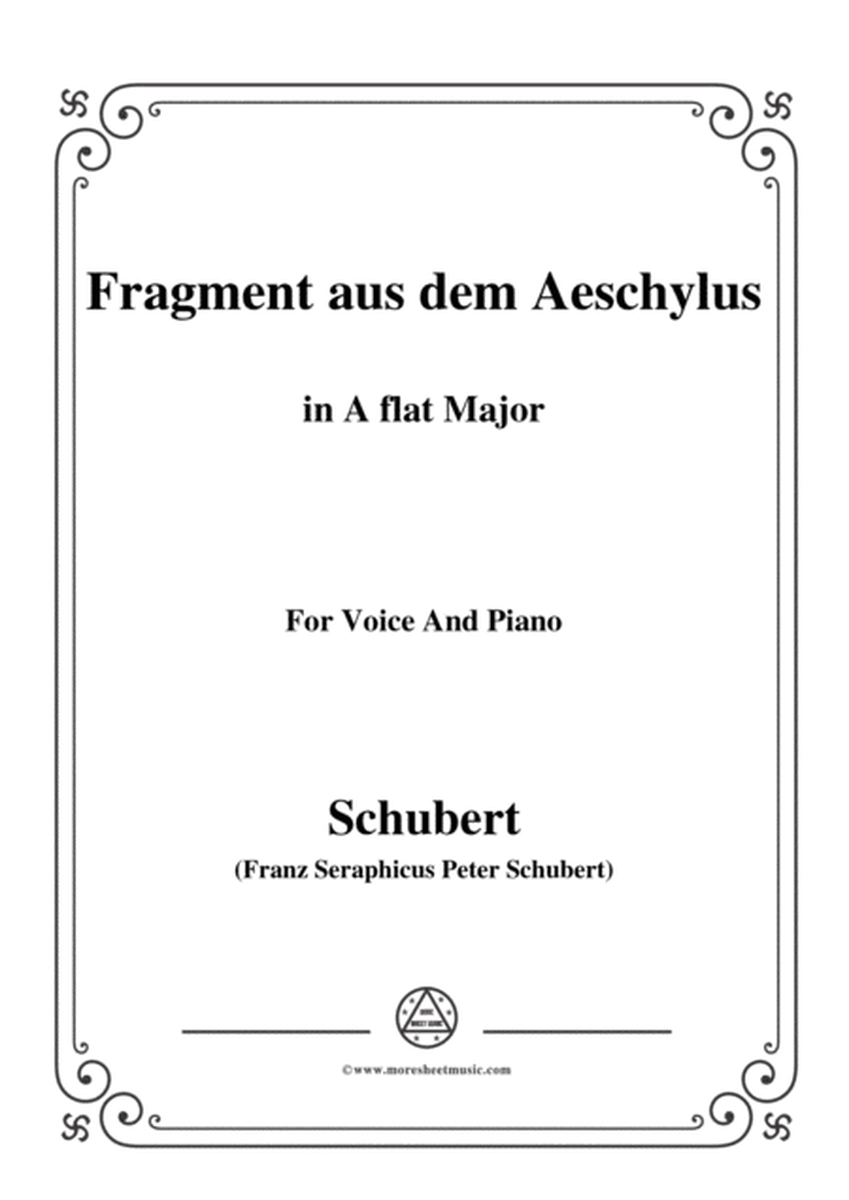 Schubert-Fragment aus dem Aeschylus,in A flat Major,for Voice&Piano image number null