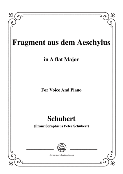 Schubert-Fragment aus dem Aeschylus,in A flat Major,for Voice&Piano image number null
