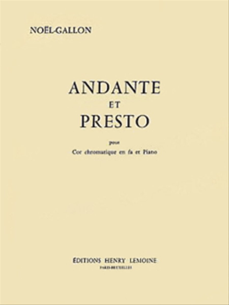 Andante Et Presto Horn scores gallery preview page 1