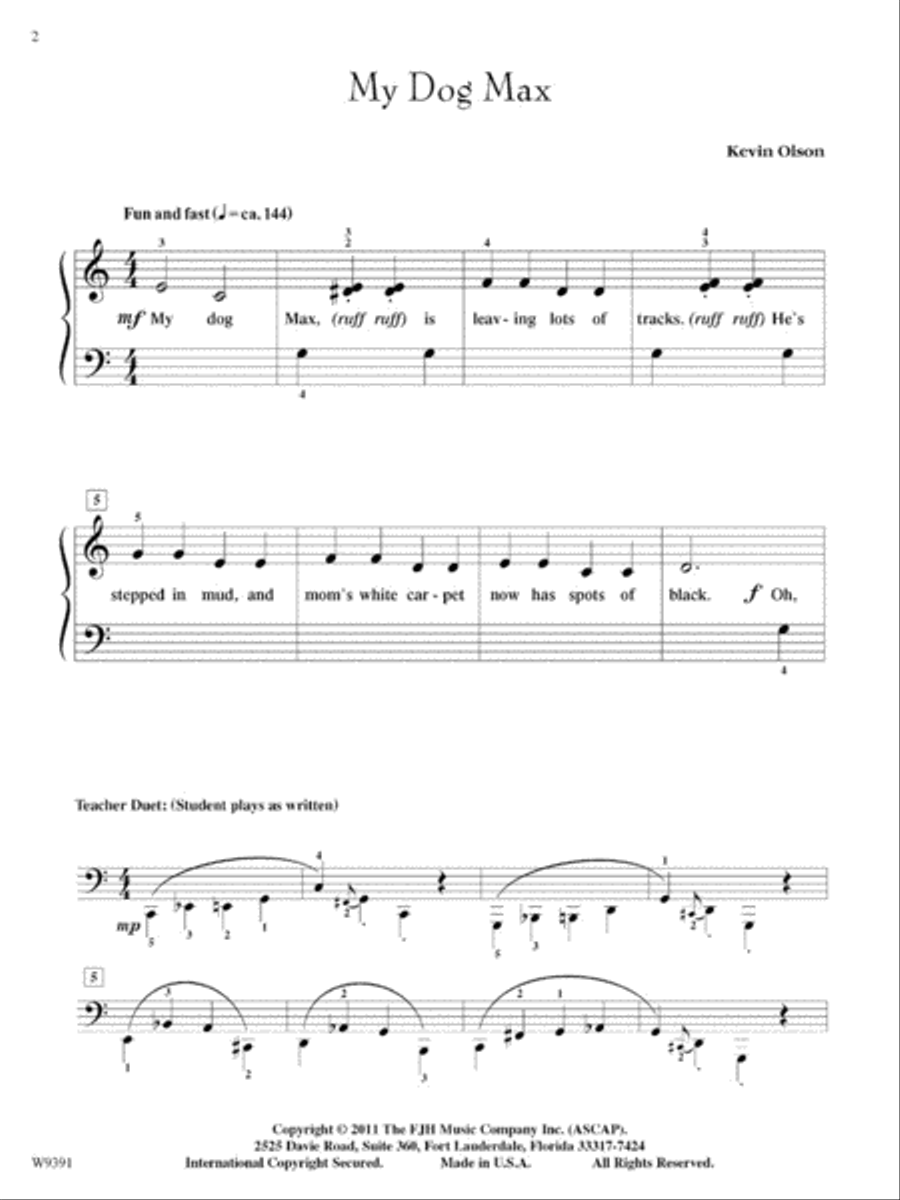 My Dog Max (NFMC) My Dog Max (NFMC) Easy Piano scores gallery preview page 3