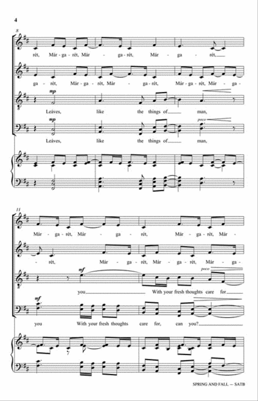 Spring and Fall: To a Young Child 4-Part scores gallery preview page 3