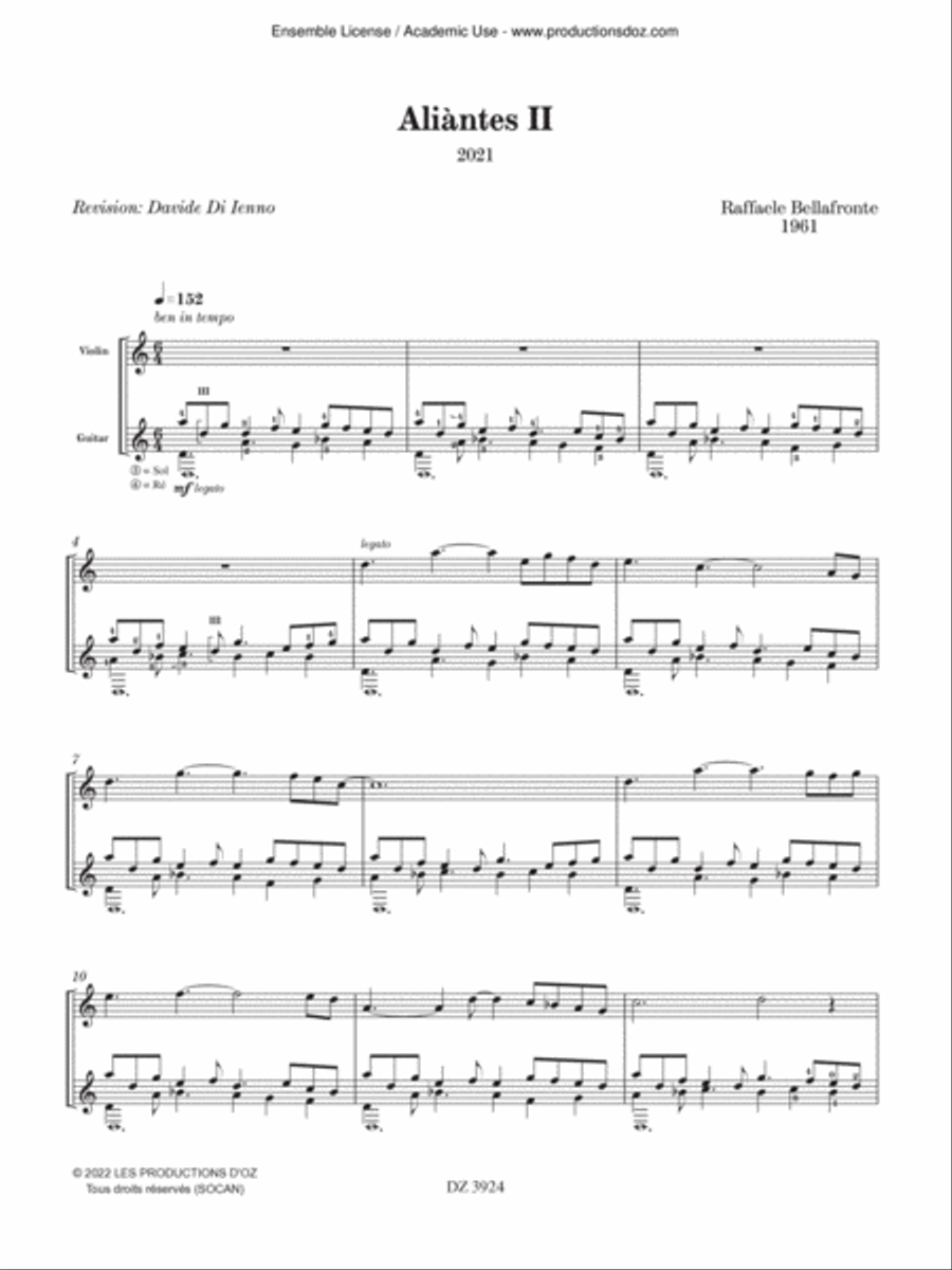Aliàntes II Violin scores gallery preview page 2