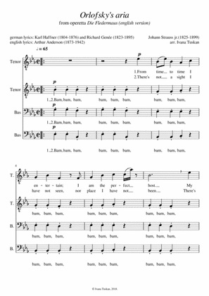 Orlofsky's aria (Die Fledermaus), TTBB a cappella