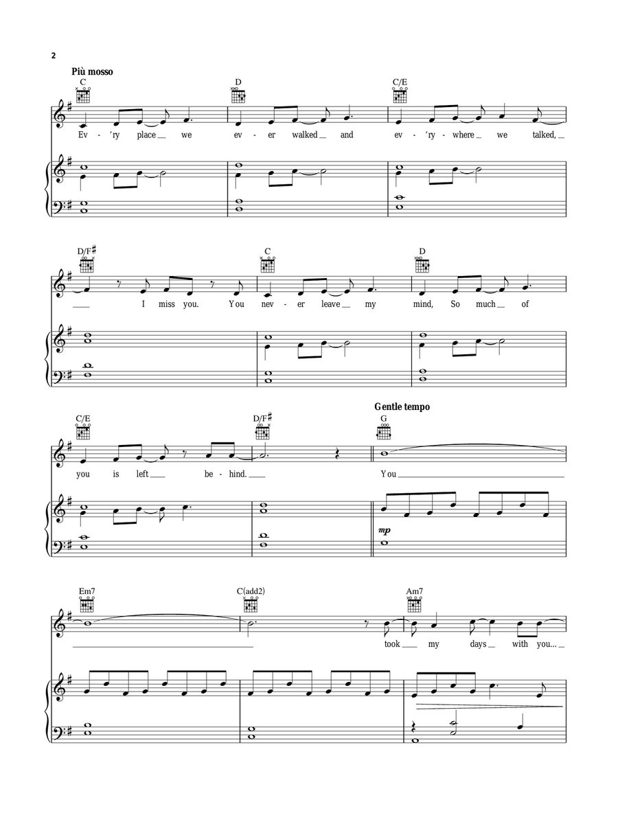 With You (from Ghost - The Musical) Piano, Vocal, Guitar scores gallery preview page 2