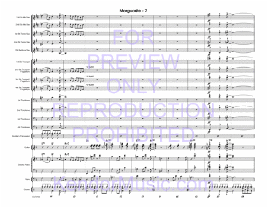 Marguarite (Full Score) Jazz Ensemble scores gallery preview page 8