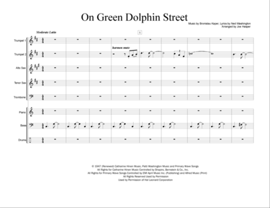 On Green Dolphin Street Jazz Ensemble scores gallery preview page 2