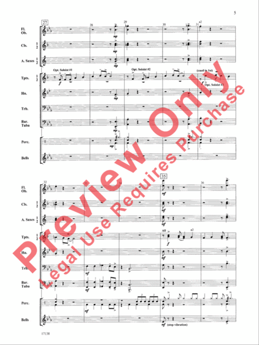 Hark! the Herald Trumpets Swing Concert Band scores gallery preview page 6
