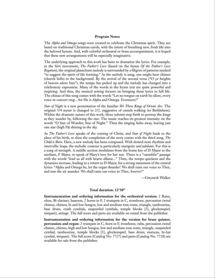 Alpha and Omega: 3. The Child is Born 4-Part scores gallery preview page 2