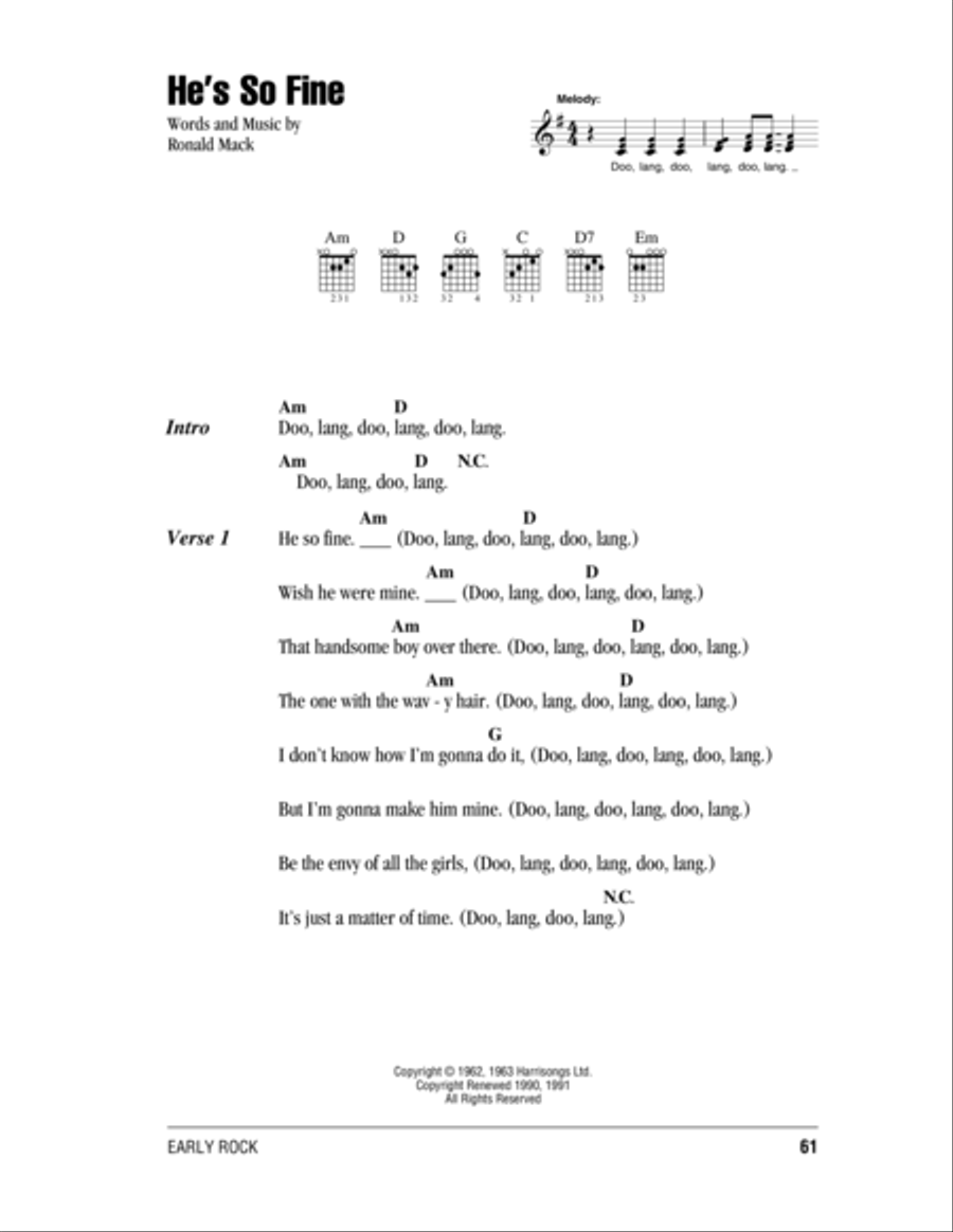 He's So Fine He's So Fine Acoustic Guitar scores gallery preview page 1