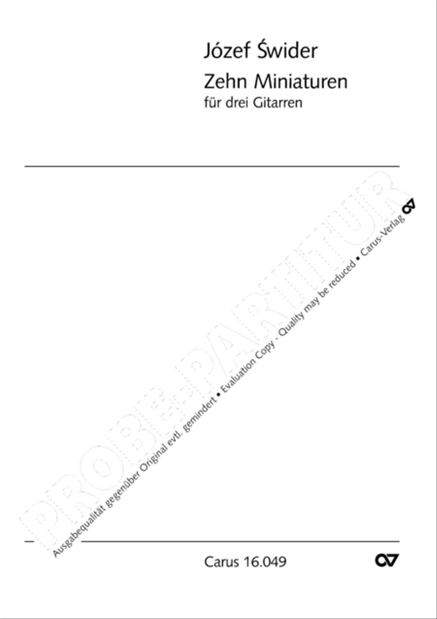 Zehn Miniaturen fur drei Gitarren Guitar scores gallery preview page 2