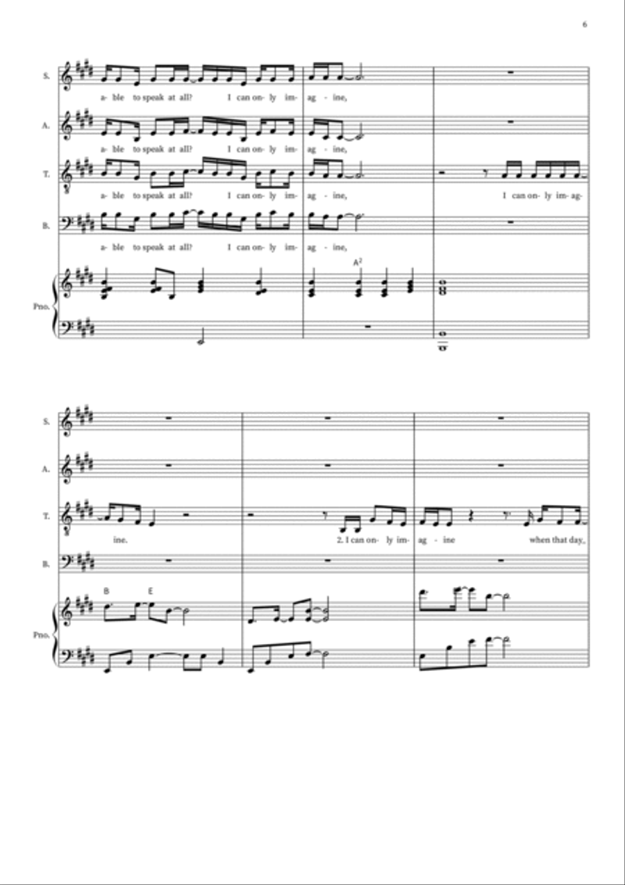 I Can Only Imagine 4-Part scores gallery preview page 6