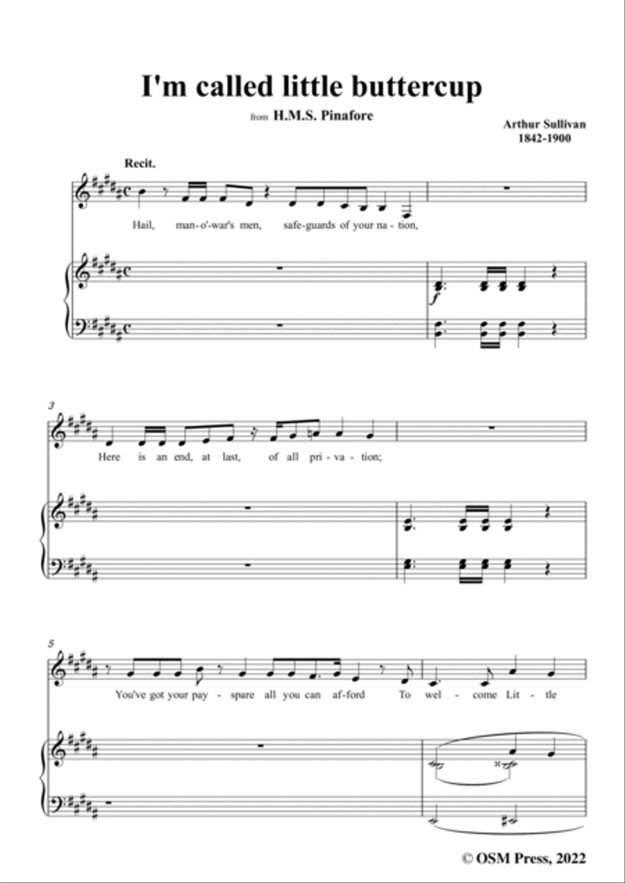 Sullivan-I'm called little buttercup,from H.M.S. Pinafore,in B Major Voice scores gallery preview page 3